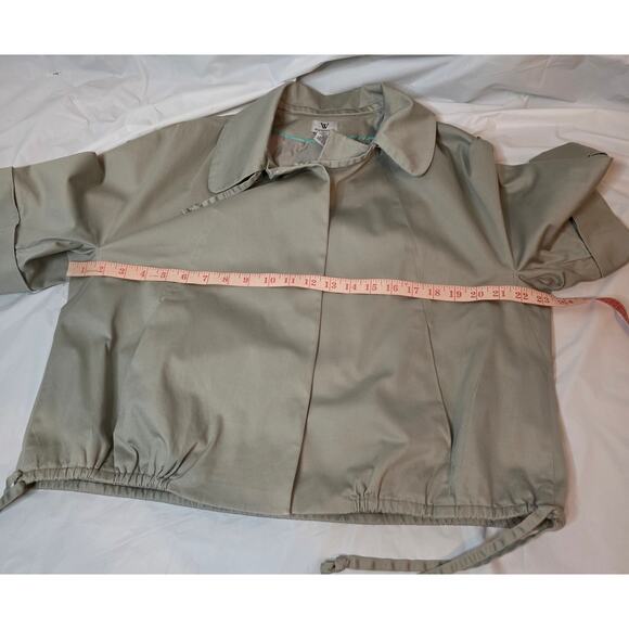 Worthington Blazer Jacket Women's Size M Taupe Open Front Fully Lined Short - Picture 7 of 8